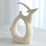 Gazelle Vase-Matte White(فازيل غزال أبيض غير لامع)