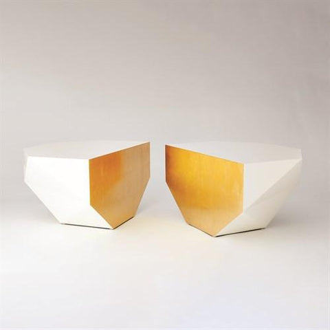 Gema Coffee Table-Ivory/Gold(طاولة القهوة جيما - ذهبي وعاجي)