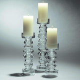 Glass Ribbed Candleholder/Vase-Medium(حامل شمع زجاجي - مضلع متوسط)