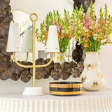 Gold Starburst Vase-Cream w/Gold Band-Small(فازة  الذهبية - كريمية مع / سوار ذهبي- صغير )