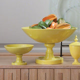 Green Grand Pedestal Bowl-Large(وعاء جراند بقاعدة لون أخضر- كبير)