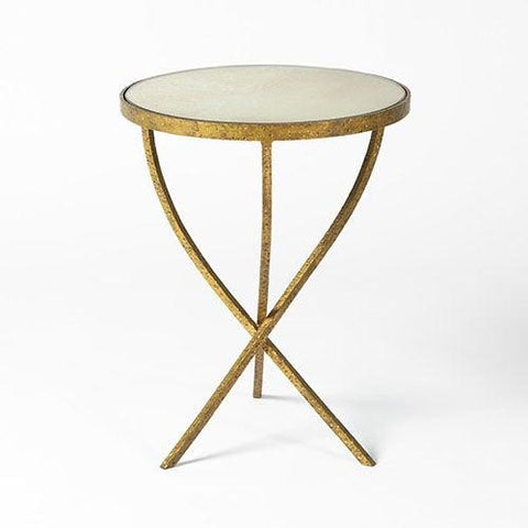 Hammered Tripod Table-Antique Gold-Small