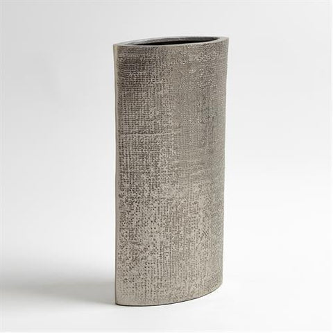 Hemp Etched Vase-Nickel-Large(مزهرية محفورة - نيكل - كبير)