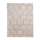 Hex Swirl Rug-9' x 12'( -9' x 12'سجادة هيكس سويرل-ابيص ورمادي)