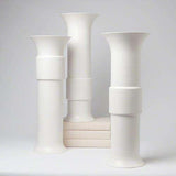 High Collar Vase-Matte White(مزهرية من السيراميك أبيض مطفي عالي مقاس 9*24 بوصة)