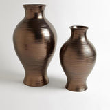 Horizontal Texture Vase-Bronze-Small(مزهرية - برونزية - صغير)