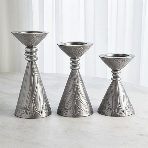 Leaf Candle Holder-Nickel-Large(شمعدان - نيكل - لارج )