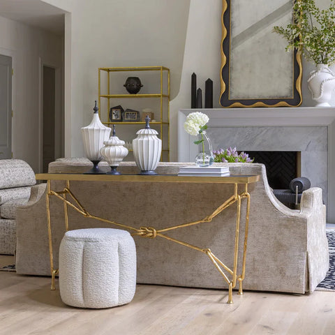 Love Knot Console-Gold Leaf/Black(طاولة مدخل - بلون ورق الذهب /سطح أسود)