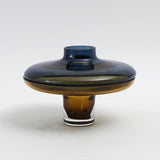 Low Cobalt Over Amber Vase-Small