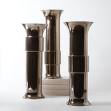 Low Collar Vase-Bronze finish(مزهرية برونزية منخفضة مقاس 24*9 بوصة)