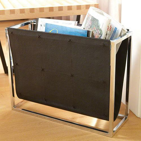 Magazine Caddy-Black Leather(حامل كتب مكتبي - جلد أسود)