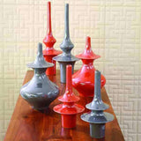 Minaret Vase-Grey-Large(مزهرية علي شكل منارة - رمادية - كبيرة)