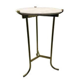 Mini Pliأ© Table-Polished Brass/White Honed Marble(طاولة صغيرة مطلية بالنحاس الأصفر وبسطح من الرخام الأبيض)