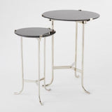 Mini Plie Table-Polished Nickel/Black Granite(طاولة صغيرة مطلية بالنيكل والجرانيت الأسود)