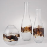 Molten Glass Vase-Clear/Topaz-Medium(~ مزهرية الزجاج المنصهر - صافية وتوباز)