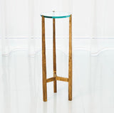 Oculus Table-Antique Gold(طاولة أوكولاس- لون ذهبي أنتيكة بسطح زجاجي)