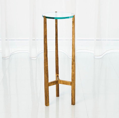 Oculus Table-Antique Gold(طاولة أوكولاس- لون ذهبي أنتيكة بسطح زجاجي)