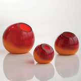 Ombre Ball Vase-Red/Orange-Lg
