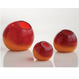 Ombre Ball Vase-Red/Orange-Small(مزهرية كروية باللونين الأحمر والبرتقالي - حجم صغير)