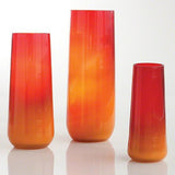 Ombre Taper Vase-Red/Orange-Medium (مزهرية أسطوانية باللونين  الأحمر والبرتقالي - حجم متوسط)