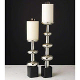 Orb Candlestick-Nickel-Large(شمعدان الحلقات من النيكل - حجم كبير)