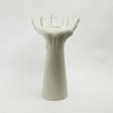 Palma Candle Holder-Matte White-Right(حامل الشمعة بالما - يمين - أبيض غير لامع)