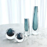 Pentagon Cut Glass Vase-Azure