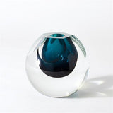 Pentagon Cut Glass Vase-Azure