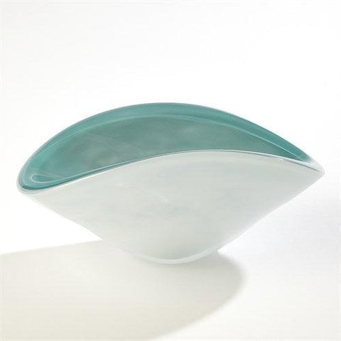 Pinched Cased Glass Bowl-Azure-Large