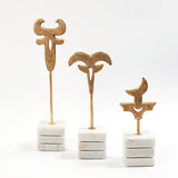 Polynesian Symbol Sculpture-Gold Leaf-Small(نحت الرمز البولينيزي- بلون ذهبي- صغير)