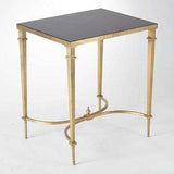 Buy Rectangular French Square Leg Table-Brass & Black Granite Online at best prices in Riyadh