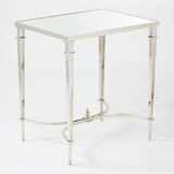Rectangular French Square Leg Table-Nickel & Mirror