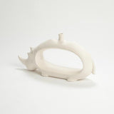 Rhino Vase-Matte White(إناء وحيد القرن - أبيض غير لامع)
