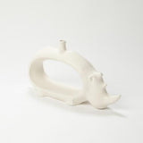 Rhino Vase-Matte White(إناء وحيد القرن - أبيض غير لامع)