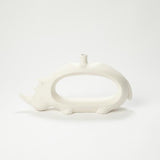 Rhino Vase-Matte White(إناء وحيد القرن - أبيض غير لامع)