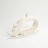 Rhino Vase-Matte White(إناء وحيد القرن - أبيض غير لامع)