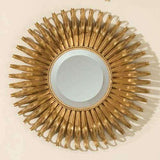 Round Gold Leaf Sunburst Mirror