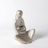 Seated Mother with Infant Sculpture-Silver Leaf