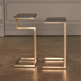 Set of 2 C-Nesting Tables-Brass(S / 2  طاولات متداخلة من النحاس الأصفر)