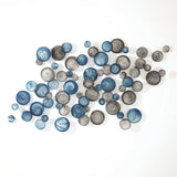 Set of 3 Crosshatched Wall Discs-Blue Swirl(  أقراص حائط متقاطعة - ازرق - مجموعة من ٣)