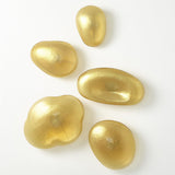 Set of 5 Glass Wall Gems-Amber W/Gold(جدارية ألاحجار الكريمة الزجاجية - لون الكهرمان مع الذهبي)