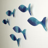 Set of 6 Wall Fish-Blue-Large(طقم ستة قطع سمك حائط - أزرق - كبير)