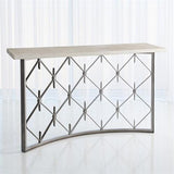 Sidney Console-Natural Iron w/Wood Plank Top(كونسول سطح خشبي )