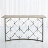 Sidney Console-Natural Iron w/Wood Plank Top(كونسول سطح خشبي )