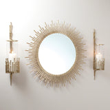 Spike Mirror-Antique Brass(مرآة جدارية مشطوفة مصنوعة من النحاس مقاس 42*2 بوصة)