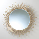 Spike Mirror-Antique Brass(مرآة جدارية مشطوفة مصنوعة من النحاس مقاس 42*2 بوصة)