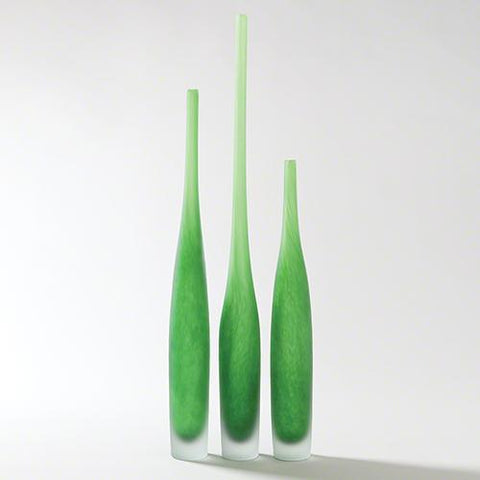 Spire Bottle-Asparagus-Small(زجاجة رفيعة  ذات عنق طويل - بلون أخضر-  حجم صغير)