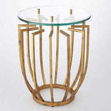 Spoke Table-Hammered Gold