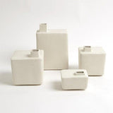 Square Chimney Vase-White-Large