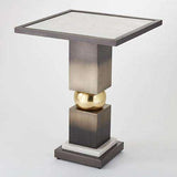 Squeeze Side Table-Bronze w/White Marble Top